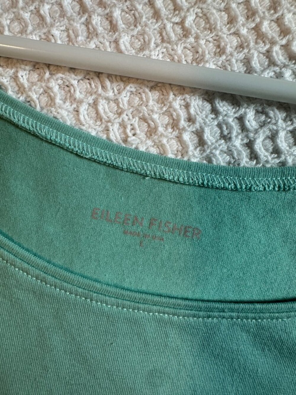 Eileen Fisher Cotton Tank and Linen Cardigan Set in Aqua size medium - Picture 7 of 10